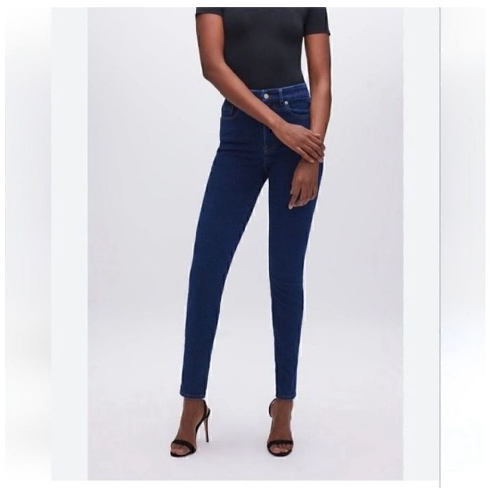 Good American Good Waist Women’s 4/27 Blue Jeans Hi Waist Skinny Cropped